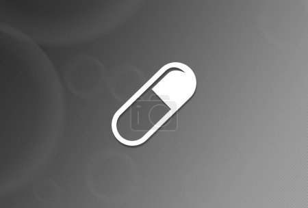 Photo for Pill icon on black and white background abstract illustration - Royalty Free Image