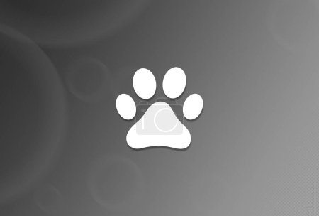 Photo for Dog or cat paw print icon on black and white background abstract illustration - Royalty Free Image