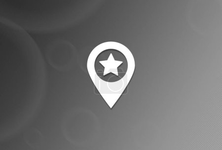 Téléchargez les photos : Carte pointer étoile icône sur fond noir et blanc illustration abstraite - en image libre de droit