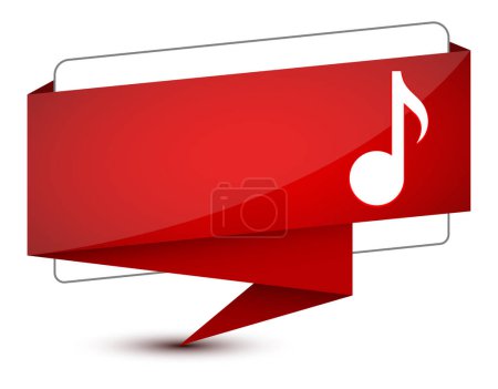 Téléchargez les photos : Icône musicale isolée sur élégante étiquette rouge illustration abstraite - en image libre de droit