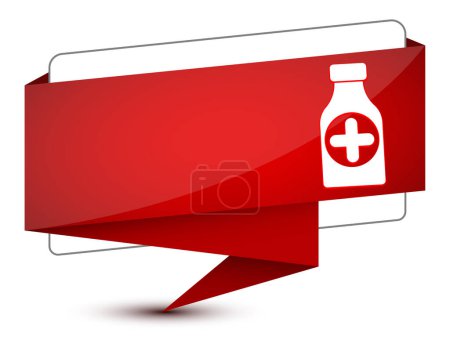 Photo for Pills bottle icon isolated on elegant red tag sign abstract illustration - Royalty Free Image