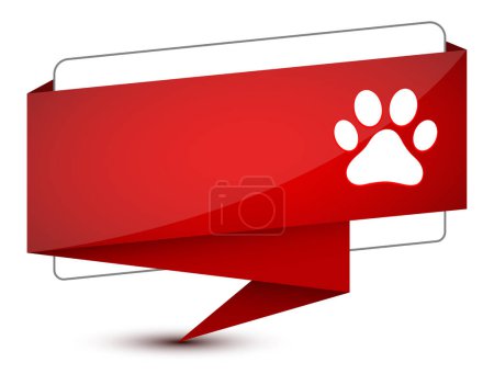 Photo for Dog or cat paw print icon isolated on elegant red tag sign abstract illustration - Royalty Free Image