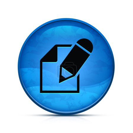 Photo for Pencil book icon on classy splash blue round button - Royalty Free Image