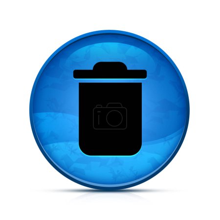Foto de Borrar icono en el elegante botón redondo azul chapoteo - Imagen libre de derechos