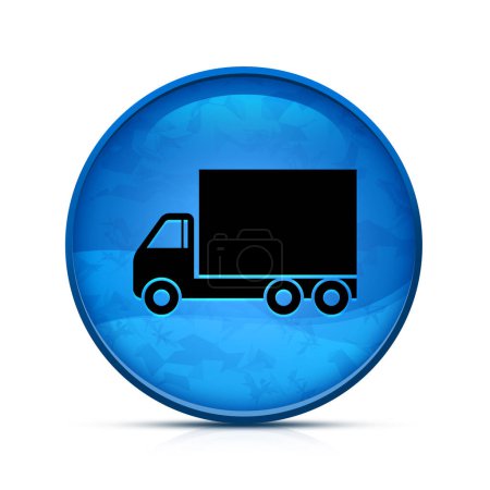 Foto de Icono de camión en el elegante botón redondo azul chapoteo - Imagen libre de derechos
