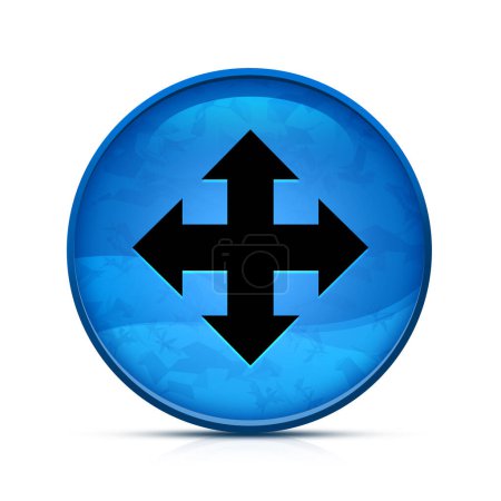 Téléchargez les photos : Déplacer icône sur le bouton rond bleu éclaboussure chic - en image libre de droit