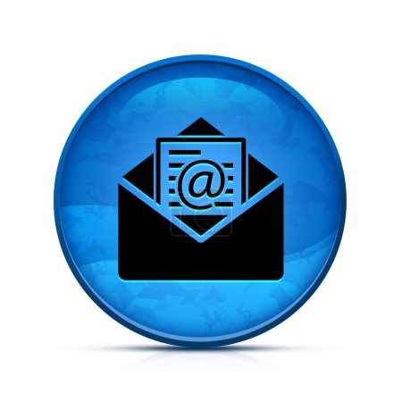 Téléchargez les photos : Newsletter icône e-mail sur chic bouton rond bleu éclaboussure - en image libre de droit