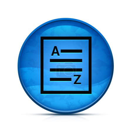 Foto de A-Z (icono de la página de lista) icono en el elegante botón redondo azul chapoteo - Imagen libre de derechos