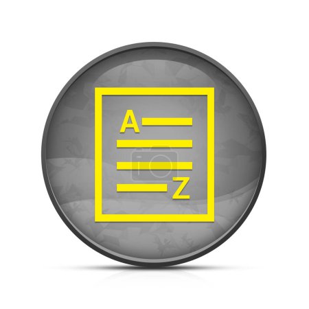 Foto de A-Z (icono de la página de lista) icono en el botón redondo de salpicadura elegante negro - Imagen libre de derechos