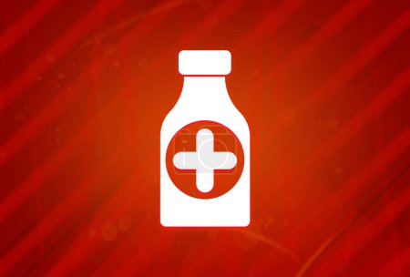 Photo for Pills bottle icon isolated on abstract red gradient magnificence background illustration design - Royalty Free Image