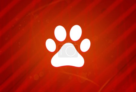 Photo for Dog or cat paw print icon isolated on abstract red gradient magnificence background illustration design - Royalty Free Image