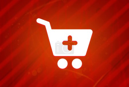 Photo for Add to shopping cart icon isolated on abstract red gradient magnificence background illustration design - Royalty Free Image
