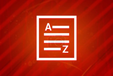 Téléchargez les photos : Icône A-Z (icône de la page de liste) isolée sur un dégradé rouge abstrait magnificence fond illustration design - en image libre de droit