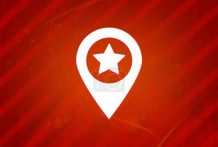 Téléchargez les photos : Carte pointer étoile icône isolé sur abstrait rouge dégradé magnificence fond illustration conception - en image libre de droit