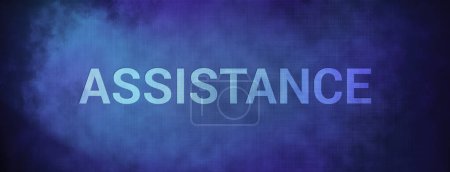 Assistance isolated on fabric blue banner background abstract illustration