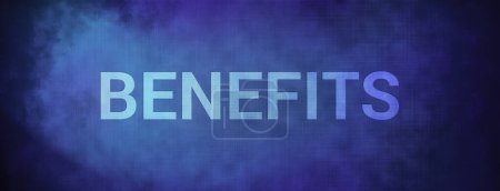 Benefits isolated on fabric blue banner background abstract illustration