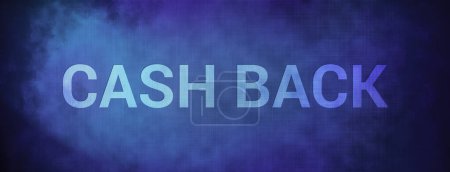 Cash Back isolated on fabric blue banner background abstract illustration