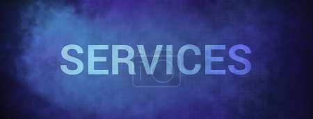 Services isolated on fabric blue banner background abstract illustration