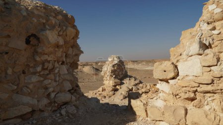 Photo for Remains of Abandoned Nabateans city Nitzana at Negev desert - Royalty Free Image