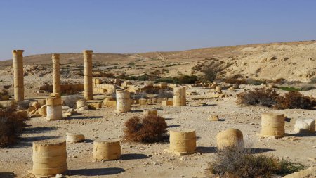 Photo for Remains of a Byzantine church at Nizana. Nabateans city at Negev desert - Royalty Free Image