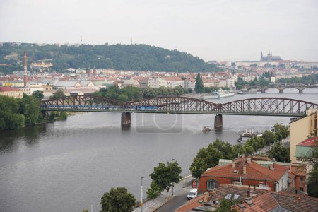 Photo for View from Vysehrag castle to Prague castle, Prague, Czech Republic - Royalty Free Image