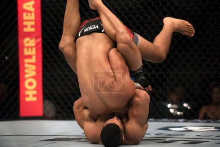 Foto de Rio de Janeiro (RJ), 01.21.2023 - UFC 283 - Gabriel Bonfim x Mounir Lazzez en la pelea de peso welter. UFC 283 en Jeunesse Arena, en el barrio de Barra da Tijuca, en la ciudad de Río de Janeiro. - Imagen libre de derechos