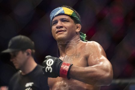 Photo for Rio de Janeiro (RJ), 01.21.2023 - UFC 283 - Celebration of Gilbert Burns, welterweight fight on the main card. UFC 283 at Jeunesse Arena, in the neighborhood of Barra da Tijuca, in the city of Rio de Janeiro. - Royalty Free Image