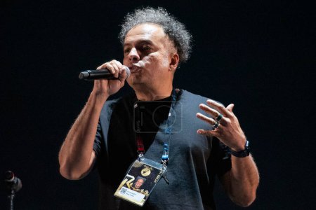 Foto de RIO DE JANEIRO, BRASIL - 4 DE SEPTIEMBRE DE 2022: Cantante Gilberto Gil en Rock in Rio en el Parque Olímpico. - Imagen libre de derechos