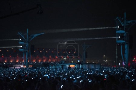 Foto de RIO DE JANEIRO, BRASIL - 10 DE SEPTIEMBRE DE 2022: Coldplay band at Rock in Rio at the Olympic Park. - Imagen libre de derechos