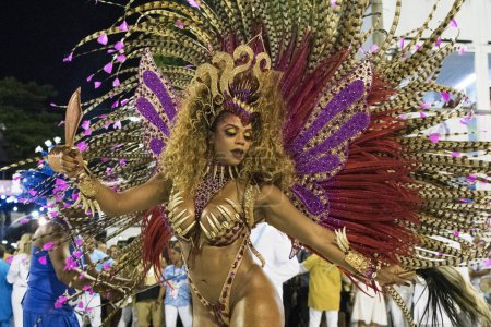 Photo for Rio de Janeiro, RJ, Brazil - March 04, 2019: Rio Carnival 2019. Rio de Janeiro Carnival Special Series Parade. - Royalty Free Image
