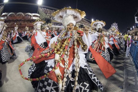 Photo for Rio de Janeiro, RJ, Brazil - March 09, 2019: Rio Carnival 2019. Parade of the champion schools of the Special Carnival Group in Rio de Janeiro - Royalty Free Image