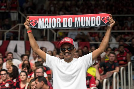 Photo for Rio de Janeiro, Brazil - 19 May, 2019: Match between Flamengo x Franca, first match of the NBB 2018/2019 final at Maracanzinho. - Royalty Free Image