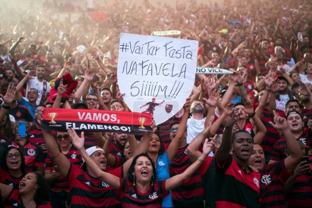Téléchargez les photos : Rio de Janeiro, Brésil - 21 avril 2019 : Commémoration de Gabigol do Flamengo. Match entre Flamengo x Vasco pour la finale du championnat Carioca au stade Maracana - en image libre de droit