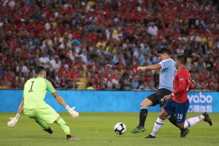 Foto de Río de Janeiro, Brasil - 24 de junio de 2019: Chile vs. Uruguay en el Estadio Maracana para la America Cup 2019 - Imagen libre de derechos