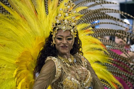 Photo for Rio de Janeiro, Brazil - February 22, 2020: Dandara Oliveira. Rio Carnival 2020. Parade of Samba Schools in Rio de Janeiro. - Royalty Free Image