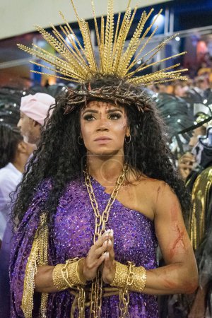 Photo for Rio de Janeiro, Brazil - February 23, 2020: Evelyn Bastos. Rio Carnival 2020. Parade of Samba Schools in Rio de Janeiro. - Royalty Free Image