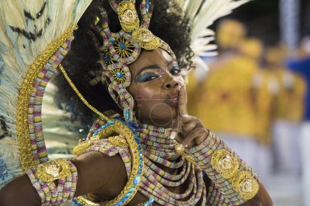 Photo for Rio de Janeiro, Brazil - February 21, 2020: Eligi Oliveira. Rio Carnival 2020. Parade of Samba Schools in Rio de Janeiro. - Royalty Free Image
