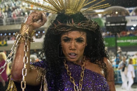 Photo for Rio de Janeiro, Brazil - February 29, 2020: Evelyn Bastos. Rio Carnival 2020. Rio de Janeiro Carnival Champions Parade - Royalty Free Image