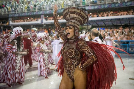 Photo for Rio de Janeiro, Brazil - February 29, 2020: Raissa Machado. Rio Carnival 2020. Rio de Janeiro Carnival Champions Parade - Royalty Free Image