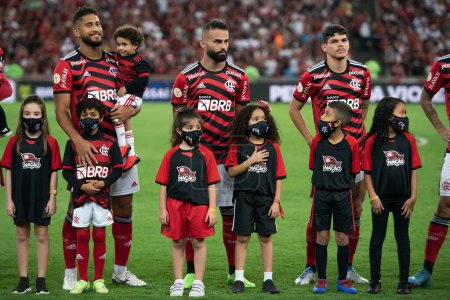 Foto de Río de Janeiro, Río de Janeiro, Brasil - 01 de octubre de 2022. Flamengo x Bragantino por el campeonato brasileño en el estadio Maracana. - Imagen libre de derechos