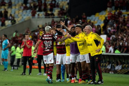 Téléchargez les photos : Rio de Janeiro (RJ), 25.10.2022 - Match entre Flamengo x Santos pour le Championnat du Brésil à Maracana - en image libre de droit
