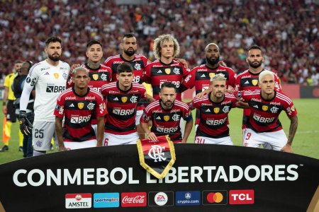 Photo for BRAZIL, RIO DE JANEIRO - 08TH JUNE, 2023; Match between Flamengo x Racing ARG for the fifth round of Group A of the Copa Libertadores at Maracana stadium - Royalty Free Image