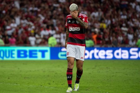Téléchargez les photos : Rio de Janeiro (RJ), 22.07.2023 - Pedro do Flamengo. Match entre Flamengo x Amrica-MG à Maracan pour le championnat brésilien. - en image libre de droit