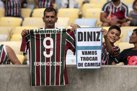 Foto de Rio de Janeiro (RJ), 29.07.2023 - Partido entre Fluminense x Santos en Maracana por el Campeonato de Brasil. - Imagen libre de derechos