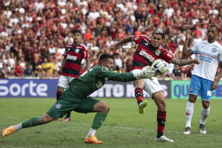 Téléchargez les photos : Rio de Janeiro (RJ), 30.09.2023 - Pedro do Flamengo. Match entre Flamengo x Bahia pour le championnat brésilien à Maracan. - en image libre de droit