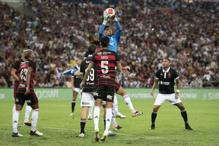 Photo for Rio de Janeiro (RJ), 04.02.2024 - Match between Vasco x Flamengo for the Campeonato Carioca (Carioca Championship) at Maracan. - Royalty Free Image