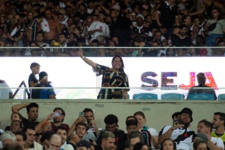 Photo for Rio de Janeiro (RJ), 14.02.2024 - Match between Fluminense x Vasco for the Campeonato Carioca at Maracan. - Royalty Free Image