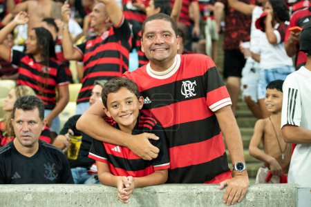 Foto de Rio de Janeiro (RJ), 16.03.2024 - FLAMENGO x FLUMINENSE - Partido entre Flamengo x Fluminense en Maracán, segundo partido de la semifinal del Campeonato Carioca. - Imagen libre de derechos