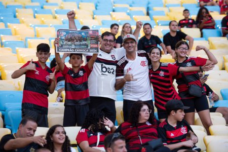 Foto de Río de Janeiro, Río de Janeiro, Brasil - 7 de abril de 2024. Flamengo x Nova Iguau en el Estadio Maracán. Final del Campeonato Carioca. - Imagen libre de derechos