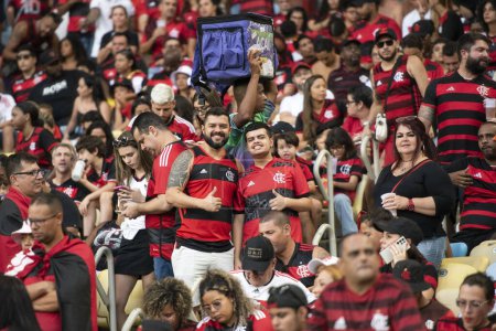 Téléchargez les photos : Rio de Janeiro, Rio de Janeiro, Brésil - 7 avril 2024. Flamengo x Nova Iguau au stade Maracan. Finale du Championnat de Carioca. - en image libre de droit